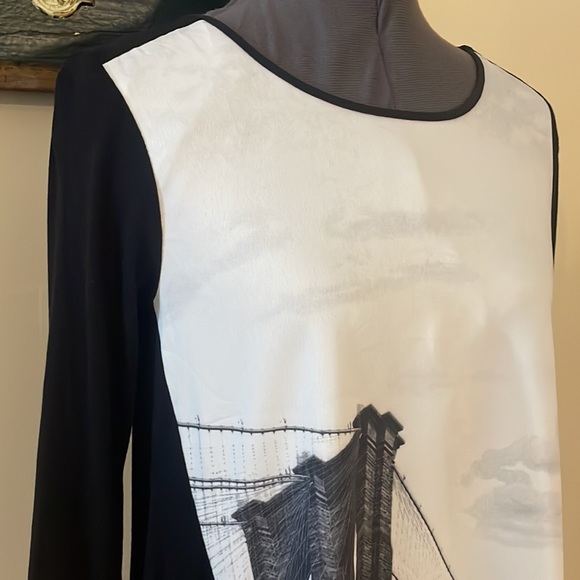 Elie Tahari for Design Nation New York 3/4 Sleeve Graphic Top Size Small - Picture 10 of 15